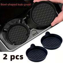 10pcs/1set Car Silicone Cup Coasters, Waterproof Car Cup Holder Mats, Universal Round Car Storage Slot Non-Slip Pads, Center Console Cup Holder Base Pads For Vehicles & Auto Interior Accessories Organization - Multicolor - View 7