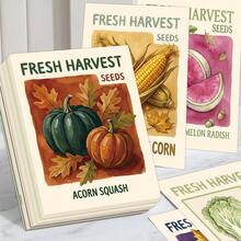 30pcs Autumn Vegetable Seed Cards, Fall Harvest Seeds Cards, Assorted Vegetable Illustrations Cards, Gift For Garden Lovers Women Men - Multicolor - View 4