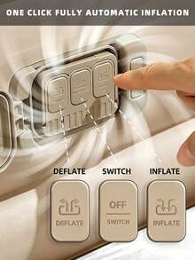 Inflatable Air Mattress, Luxury Camping Pad, PVC Inflatable Sleeping Mat, Luxury Double Camping Air Bed With Built-In Pump, Thick Pad - Apricot - View 8