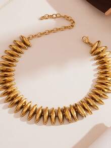1pc High-End Bullet Necklace Jewelry Accessory - Gold - View 3