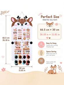 1pc Cat/Dog/Deer/Fox Animal Felt Hair Accessory Storage Bag, Cartoon Fun Hair Clip And Headband Organizer Bag, Home Decor Storage Bag, Suitable For Wardrobe, Bedroom, Vanity And Closet - Multicolor - View 5