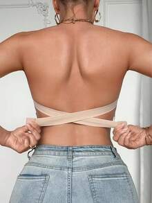Women's Fashion Minimalist Solid Color Bandeau Top - Multicolor - View 10