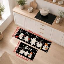 1/2pcs Halloween Ghost Pattern, Vintage Diatomaceous Earth Mat, Super Absorbent, Non-Slip, Perfect For Bathroom, Kitchen And Dining Room, Quick Dry, Machine Washable, Perfect Gift For Home Decor And Bathroom Mat - Multicolor - View 14