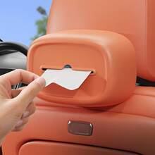 Car Tissue Box Holder - Universal Seat Back & Armrest Mount, Premium Leather-Look Design For Easy Access - A - View 12