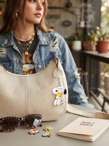 Snoopy Cute Sitting Posture Cartoon Embrace Small Yellow Partner Acrylic Key Chain, Metal Ring Chain Bag Hanging Pendant, Suitable For Backpacks, Handbags, Car Keys - Multicolor - View 10