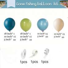 105pcs "Let's Go Fishing" Balloon Arch Decoration Set - Blue And Green Fisherman Theme Party Decor, Includes Bass Foil Balloons And Fishing Net, Suitable For 1st Birthday, Baby Shower, Retirement Party And More - View 4