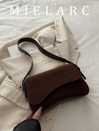 Women's Vintage Solid Color Plush New Autumn/Winter Elegant Shoulder Bag High-End Crossbody Bag Cross-Border Exclusive
