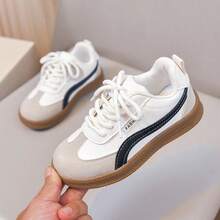 Unisex Kids Fashion Slip-On Hook & Loop Sneakers, Versatile Back-To-School Style, Suitable For All Seasons And Outdoor Activities - Beige - View 9