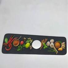 Seasoning Pattern, Faucet Drip Pad, Diatomaceous Earth Countertop Drip Strip, Coffee Mat, Drying Mat, Autumn Home Decor, Suitable For Kitchen, Bathroom, Bar, Halloween, Christmas Decoration - Multicolor - View 13
