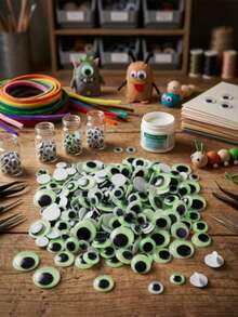 600-100pcs Self-Adhesive Googly Eyes, Multiple Sizes Available (35mm To 8mm), Suitable For DIY Craft Activities, Can Be Used For Halloween, Christmas Decorations, Art Projects And Handmade Accessories (Storage Box Not Included) - Multiple Styles - View 3