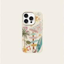 1pc TPU Material Beach Coconut Tree Turtle Pattern Phone Case Compatible With IPhone 17 Pro Max/17/16 Pro Max/15/13/12/11/ S20 FE/A15/S24/A55/ Note 11/Note 12/Note 13 Pro Full Coverage Anti-Drop Soft Shell Protective Cover - White - View 5