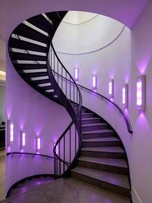 8 Color Changing RGB Night Light With Motion Sensor, Detachable Wall-Mounted Lighting And Lens, Colorful Light Tube, Up And Down Lighting, USB Rechargeable LED Light, Wireless Stair Light, Indoor Wall Light For Closet, Hallway, Stairs, Bedroom Atmosphere Light, Outdoor Wall Light, Sensor Light - Cat Eye Night Light - View 2