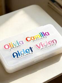 10pcs Customized Name Labels/Back To School Supplies/Water Bottle Waterproof Stickers/School Essentials/School Waterproof Name Labels/Personalized Name Stickers/Suitable For College Students Laptop Lunch Box Phone Case Etc, Gift Ideas - Multicolor - View 6