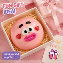 1pc DIY Face Soft Toy, Curious Dog Face Design, Soft Material, Perfect For Stress Relief And Entertainment, Ideal For Holidays, Birthday Gifts, Halloween, Thanksgiving, Christmas, Labor Day, Back To School, Party Gifts, Squishy, Crunchy Squish, Crunchy Butter Squish, Squeeze, Slushy Ball, Squishy Stress Toy, Dumpling Squish, Toys For Adults Women, Army, School Supplies - Multicolor - View 6