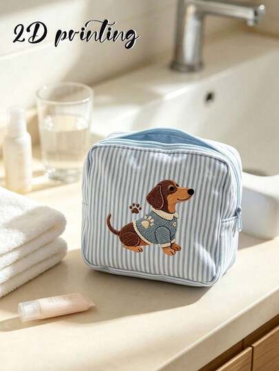 Bolsa mini minimalista con estampado de cachorro en bordado plano 2D, bolsa de almacenamiento portátil, bolsa para toallas sanitarias, bolsa para el periodo, bolsa para tampones, bolsa de almacenamiento para toallas sanitarias, bolsa de almacenamiento de tampones para niñas, bolsa de maquillaje para mujeres, monedero, bolsa de maquillaje, bolsa de almacenamiento de tampones, bolsa de almacenamiento de tampones para ropa interior, bolsa de almacenamiento de copa menstrual, reutilizable, para exteriores, impermeable, para viajes, dormitorio universitario, hogar, bolsa de almacenamiento para el baño, útiles escolares, ideal para mujeres