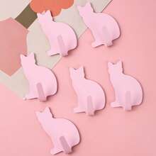 4pcs Pink Cat Wall Hooks - Easy To Install, Suitable For Room, Bedroom, Living Room, Office - Can Store Keys, Coats, Towels, Jewelry, Butterfly Bedroom Decor, Room Jewelry Storage Rack, Fashionable Storage Solution, Elegant Design - Multicolor - View 2