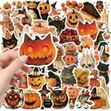 50Pcs Retro Halloween Stickers, School Supplies Back To School, Decor Notebook Water Bottle Luggage, Student DIY, Birthday & Back To School - Multicolor - View 6
