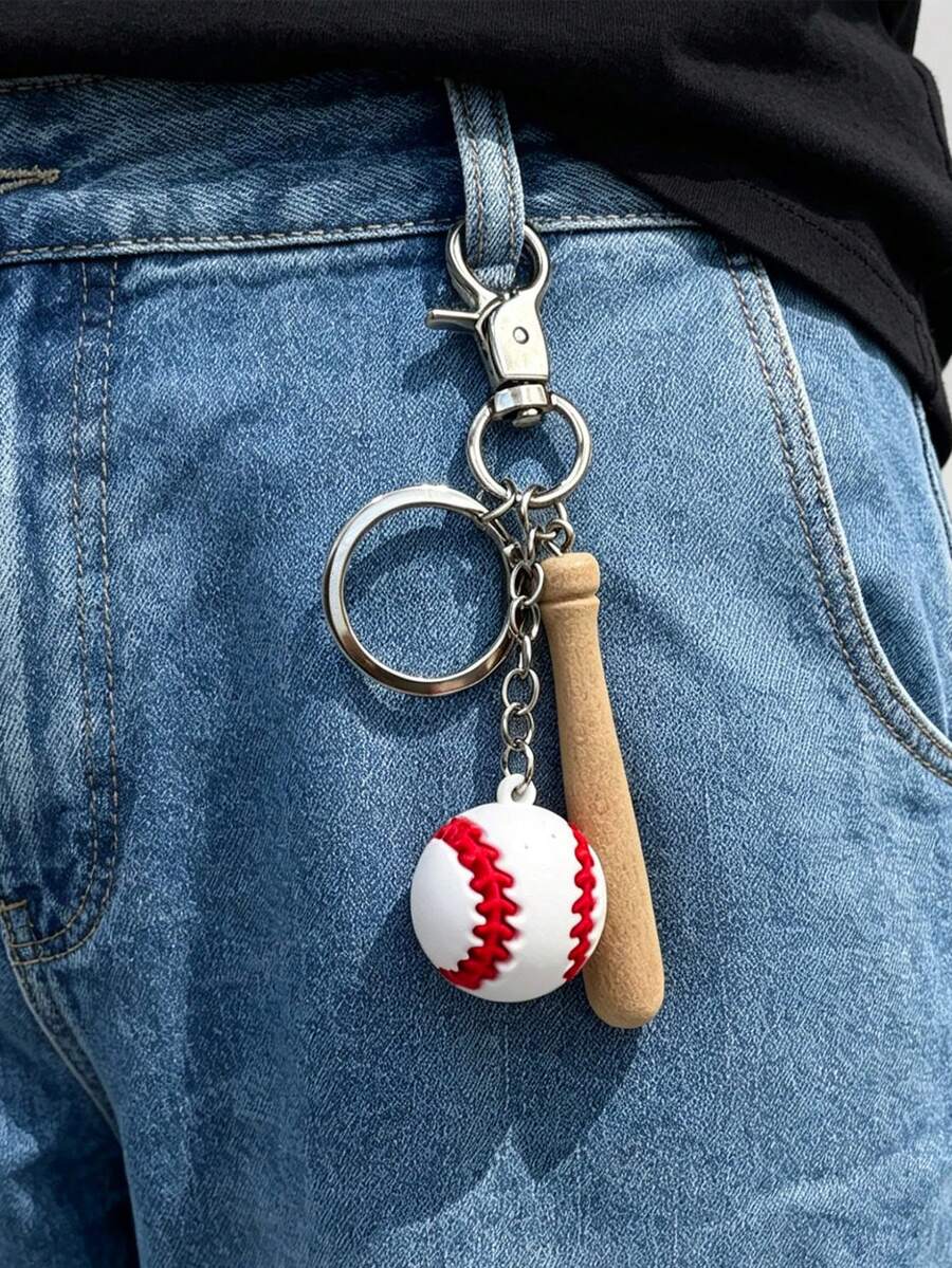 1pc Creative Baseball Keychains, Jeans Chains, Bags, Mobile Phone Accessories, Sports Peripherals, Commemorative Gifts