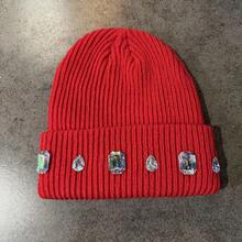 1pc Colorful Rhinestone Beanie Knit Hat Punk Style With Rhinestones Autumn/Winter Fashion Versatile Couple Hat Warm Hat Suitable For Daily Wear, Home, Outdoor, Cycling, Fishing (Rhinestone Color And Position Random) - Multicolor-d - View 13