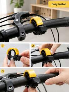 1pc Bicycle Bell, Mini Aluminum Alloy Bike Handlebar Bell, 90dB Loud Clear Safety Warning Bell, Easy Install Cycling Warning Horn, Suitable For Mountain And Road Bikes, Rust-Proof Compact Bicycle Accessory, Suitable For Adult Outdoor Cycling - Multicolor - View 9