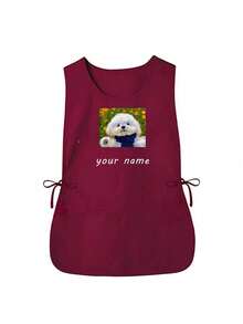 1pc Customized Dust-Proof Apron, Personalized Photo Customized Hairdresser Apron, Customized Kitchen Cooking Apron, 2 Pockets Quick-Dry Apron, Suitable For Home Men And Women, Modern Polyester Oil-Resistant Apron, Quick-Dry, Solid Color, Kitchen And Home Use - Multicolor - View 13