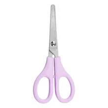 1pc Stainless Steel Round Tip Scissors, Precise Cutting For Paper, Fabric And Thread, Multi-Functional Household Tool, Ergonomic Handle (Purple/Pink/Blue), Sewing Craft Cutter, Comfortable Grip, Durable Design, Exclusive For Sewing Enthusiasts - Multicolor - View 5