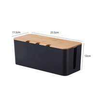 1pc Large Wood Grain Cable Management Box With Lid, Desktop Power Cord And Charger Storage Box, Built-In Cable Winder, Can Organize Power Strips, Data Cables And Messy Wires, Save Desk Space, Suitable For Living Room, Bedroom, Kitchen, Dining Room And Office - Multicolor - View 14