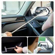 Portable Mini Telescopic Wiper Squeegee Car Rearview Mirror Glass Cleaner Water Rod Auto Cleaning Tool - Black - View 7