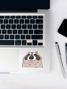 1pc Cute Raccoon Animal Sticker, "Trash Panda" Decal For Phone Case & Journal, Funny Wildlife Stationery Decor - Multicolor - View 6