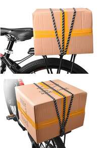 1PC 65CM Bicycle Resistance Band, 3-In-1 Elastic Bungee Cord With Hooks, Adjustable Elastic Rope Luggage Tie Strap, Suitable For Bicycle Electric Bike Rear Cargo Rack Luggage Rack, Perfect Bicycle Accessory. - Multicolor - View 7