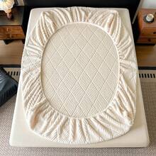1 buah Sprei Jacquard (Sarung Bantal Tidak Termasuk), Tersedia dalam Berbagai Warna, Pelindung Kasur Lembut & Hangat, Desain Elastis di Seluruh Sisi, Tekstil Rumah yang Nyaman dan Tahan Lama, Perlengkapan Tempat Tidur Kamar Tidur, Cocok untuk Semua Musim, Hadiah yang Sangat Baik - putih pucat - View 6