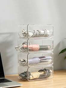 1/2/3/4pcs/Curling Iron Storage Rack Transparent Stackable Hair Tool Organizer Suitable For Curling Irons, Straighteners And Hair Dryers Multi-Layer Countertop Storage Rack With Cable Management Function Space-Saving Styling Station For Bathroom Bedroom Dorm - Multicolor - View 4