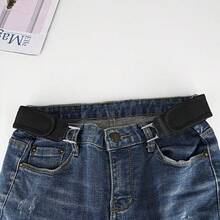 Logo‑Free Adjustable Iron Hook Lazy Belt, Elastic Hook‑Loop Fastening Waist Buckle, No‑Buckle Paste Belt For Men Women, Convenient Elastic Waist Strap For Daily Casual Outfit Pants Accessory - A - View 9