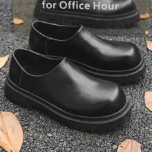 Sepatu Derby Vintage Pria dengan Tampilan Usang, Sepatu Loafer Kasual Bisnis Terbaru untuk Musim Semi, Sepatu Jas Penambah Tinggi Badan yang Tak Terlihat, Sepatu Formal yang Nyaman, Bernapas, Lembut, dan Serbaguna untuk Semua Acara - Hitam - View 10