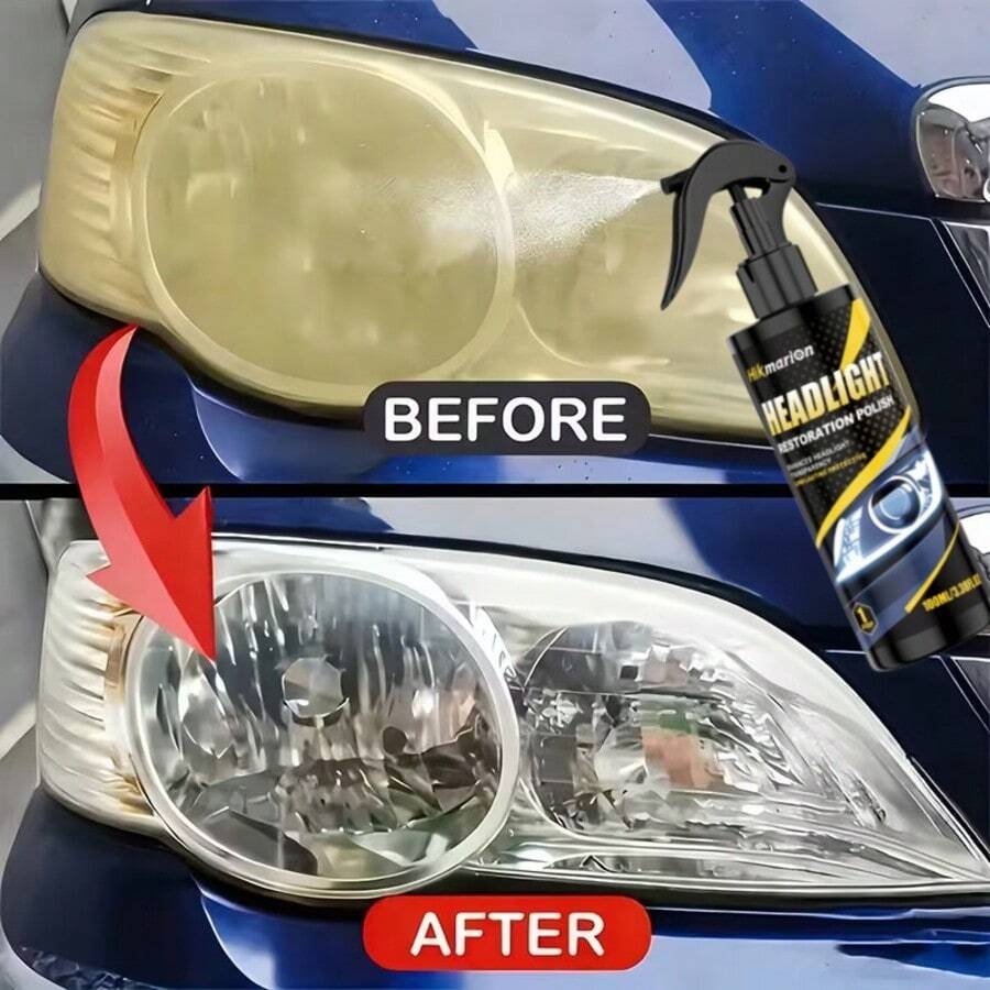 100ml +20ML Headlight Cleaning Kit Professional Car Headlight Repair Agent - Removes Yellowing, Oxidation And Fogging - Lens Polishing And Grinding Material - Effectively Enhances Headlight Brightness, Grinding And Polishing