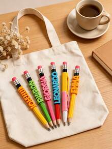 Custom 3D Printed Name Pencil Holder, Personalized Name Pencil Cup Decorative Accessory, Includes Random Color Pencil, Desktop Stationery Ornament, Unique Holiday Housewarming Gift, Suitable For Students - Multicolor - View 5