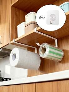 Metal Kitchen Paper Towel Holder, Multi-Functional Wall-Mounted Storage Rack, No Drilling Required, Suitable For Plastic Wrap, Kitchen Paper Towels, Tea Towels And Aluminum Foil Dispenser, Easy Installation, Ideal Gift For Kitchen Paper Towel Storage - Multicolor - View 2