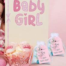 60pcs Baby Shower Favor Angel Keychain Bulk Thank You Tags Baby Girl Shower Favors Guest Return Baptism Gifts - Multicolor - View 7