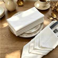 1/6/10pcs White Contemporary Simple Decorative Napkins - White - View 1