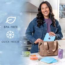 Cool Coolers 4pcs Ultra-Thin Ice Packs, Fast Freezing Space-Saving Reusable Ice Packs, Suitable For Lunch Boxes Or Coolers, Blue Fast Freezing Ice Packs, Space-Saving, Reusable, Suitable For Lunch Boxes And Refrigerators - Multicolor - View 4