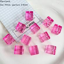 14mm Transparent Color Square Square Square Straight Hole Bead DIY Bead Pen, Phone Rope, Phone Chain, Keychain And Other Accessories - Multicolor - View 14