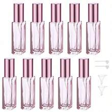 Set Of 10 Pieces Of 10ml For Travel Perfume, Portable Glass Perfume Bottle With Funnel, Pocket-Sized Cologne Vaporizer For Dispensing Perfumes And Cosmetics - Multicolor - View 1