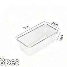 1/3/5pcs PP Transparent Plastic Drawer Storage Boxes, 4 Sizes Multi-Functional Bathroom Vanity Organizer Tray, Non-Slip Storage Box, Suitable For Cosmetics, Jewelry, Bedroom, Kitchen Utensils And Office Supplies - View 15