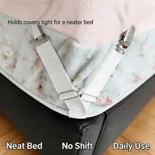 Invisible Non-Slip Bed Sheet/Sofa Cushion Fixing Clips, Seamless Nylon Gripper Tool, Durable Universal Clamps, Suitable For Mattress Protector, Cooling Mattress, Ice Silk Pad, Fashionable Furniture Stabilizer, Home Bedding And Sofa Anti-Slip Accessories - Multicolor - View 2