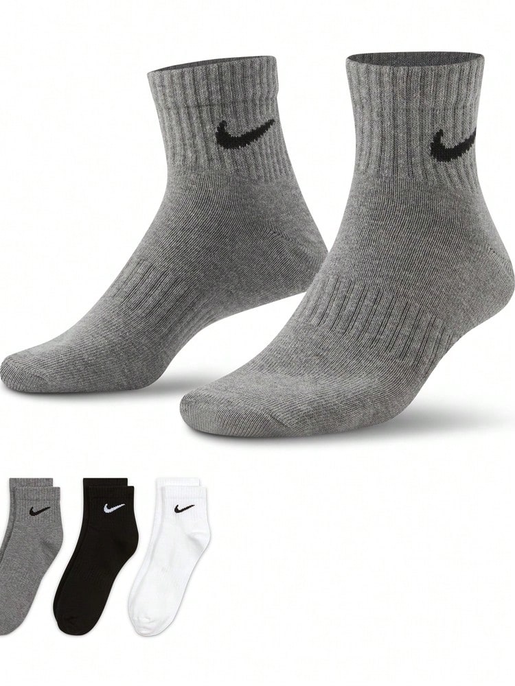 Nike Everyday 輕量快乾訓練襪 (3雙裝) 66%棉 33%聚酯纖維 1%彈性纖維 SX7677-964 - 黑白灰 - 查看 1