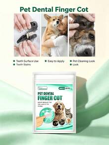 YEGBONG Pet Dental Cleaning Finger Sleeve, Dog And Cat Plaque And Tartar Removal Oral Care - White - View 2