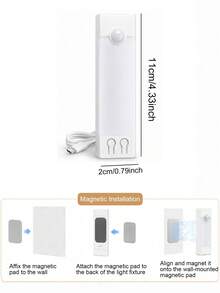 8 Color Changing RGB Night Light With Motion Sensor, Detachable Wall-Mounted Lighting And Lens, Colorful Light Tube, Up And Down Lighting, USB Rechargeable LED Light, Wireless Stair Light, Indoor Wall Light For Closet, Hallway, Stairs, Bedroom Atmosphere Light, Outdoor Wall Light, Sensor Light - Cat Eye Night Light - View 10