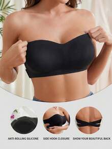 Women's Fashion Minimalist Solid Color Bandeau Top - Multicolor - View 8