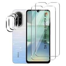 2+2 قطعة واقي شاشة وواقي عدسة ل- Redmi Note 17/Note 15 Pro 5G/Note 15 5G/Note 15 Pro+ 5G/Note 15 4G/Note 15 Pro 4G/Note 15 Pro+ 4G/ A7 Pro/Note 14 Pro 5G/Note 14 Pro 4G/Note 14 Pro+/Note 13 Pro+/ 14C/15/15C/A5/Note 14 4G/Note 14 5G، حماية الهاتف، حماية الجهاز، تصميم عصري، ملاءمة مثالية، زجاج متين، فيلم حماية عالي الجودة - شفاف - مشاهدة 15