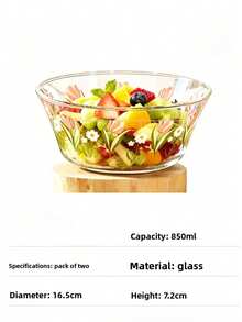 Piring Saji Tulip Kitchenware, Mangkuk Kaca Gaya Taman, Mangkuk Besar untuk Rumah Tangga, Mangkuk Nasi, Piring Buah, Mangkuk Salad. - MultiWarna - View 7